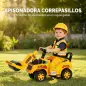 Tractor Correpasillos Juguete con Rodillo Delantero Elevable Apisonadora sin Pedales Claxon y Almacenaje Amarillo