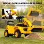 Tractor Correpasillos Juguete con Rodillo Delantero Elevable Apisonadora sin Pedales Claxon y Almacenaje Amarillo