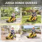 Tractor Correpasillos Juguete con Rodillo Delantero Elevable Apisonadora sin Pedales Claxon y Almacenaje Amarillo