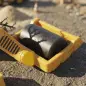 Tractor Correpasillos Juguete con Rodillo Delantero Elevable Apisonadora sin Pedales Claxon y Almacenaje Amarillo