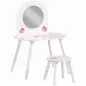 Tocador Infantil con Taburete y Espejo Tocador para Niñas con Dibujos de Corazones para Niños y Niñas de 3-6 Años Blanco Tocador Infantil con Taburete y Espejo Tocador para Niñas con Dibujos de Corazones para Niños y Niñas de 3-6 Años Blanco