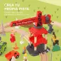 Tren de Juguete de Madera de 91 Piezas Circuito de Tren con Grúa Vías con Sonidos Vehículos Juguete para Niños 3+ Años