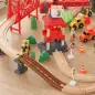 Tren de Juguete de Madera de 91 Piezas Circuito de Tren con Grúa Vías con Sonidos Vehículos Juguete para Niños 3+ Años