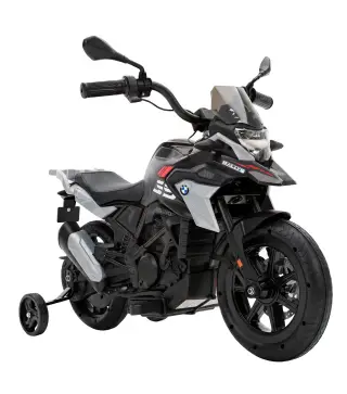 Moto Eléctrica para Niños Licencia BMW G310 GS 12V con 2 Ruedas Auxiliares Arranque Suave 3-6 km/h 3-8 Años Negro