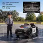 Coche Eléctrico para Niños de Policía 12V Mando a Distancia 2,4 G 2 Motores Arranque Suave Sirena Luces Música Negro