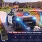 Coche Eléctrico para Niños de Policía 12V Mando a Distancia 2,4 G 2 Motores Arranque Suave Sirena Luces Música Negro