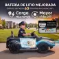 Coche Eléctrico para Niños de Policía 12V Mando a Distancia 2,4 G 2 Motores Arranque Suave Sirena Luces Música Negro