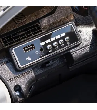 Coche Eléctrico para Niños de Policía 12V Mando a Distancia 2,4 G 2 Motores Arranque Suave Sirena Luces Música Negro