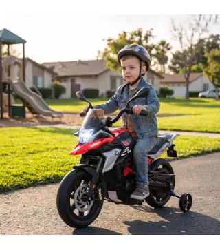 Moto Eléctrica para Niños Licencia BMW G310 GS 12V con 2 Ruedas Auxiliares Arranque Suave 3-6 km/h 3-8 Años Rojo