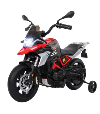 Moto Eléctrica para Niños Licencia BMW G310 GS 12V con 2 Ruedas Auxiliares Arranque Suave 3-6 km/h 3-8 Años Rojo