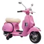 Moto Eléctrica Niños 12V Vespa PX150 Ruedas Auxiliares 2 Motores Suspensión Trasera Música Faros 3 km/h 3-6 Años Rosa Moto Eléctrica Niños 12V Vespa PX150 Ruedas Auxiliares 2 Motores Suspensión Trasera Música Faros 3 km/h 3-6 Años Rosa