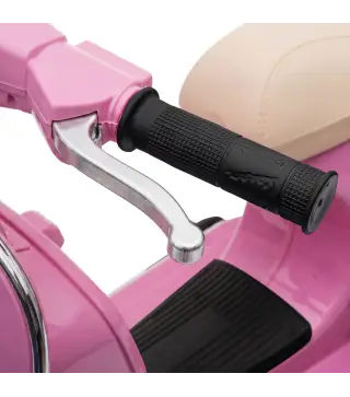 Moto Eléctrica Niños 12V Vespa PX150 Ruedas Auxiliares 2 Motores Suspensión Trasera Música Faros 3 km/h 3-6 Años Rosa