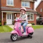 Moto Eléctrica Niños 12V Vespa PX150 Ruedas Auxiliares 2 Motores Suspensión Trasera Música Faros 3 km/h 3-6 Años Rosa Moto Eléctrica Niños 12V Vespa PX150 Ruedas Auxiliares 2 Motores Suspensión Trasera Música Faros 3 km/h 3-6 Años Rosa