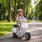 Moto Eléctrica Niños 12V Vespa PX150 Ruedas Auxiliares 2 Motores Suspensión Trasera Música Faros 3 km/h 3-6 Años Blanco