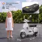 Moto Eléctrica Niños 12V Vespa PX150 Ruedas Auxiliares 2 Motores Suspensión Trasera Música Faros 3 km/h 3-6 Años Blanco