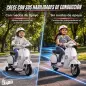 Moto Eléctrica Niños 12V Vespa PX150 Ruedas Auxiliares 2 Motores Suspensión Trasera Música Faros 3 km/h 3-6 Años Blanco