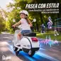 Moto Eléctrica Niños 12V Vespa PX150 Ruedas Auxiliares 2 Motores Suspensión Trasera Música Faros 3 km/h 3-6 Años Blanco