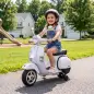 Moto Eléctrica Niños 12V Vespa PX150 Ruedas Auxiliares 2 Motores Suspensión Trasera Música Faros 3 km/h 3-6 Años Blanco