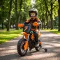 Moto Eléctrica Niños 12V 2 Ruedas Auxiliares Desmontables 2 Motores Suspensión Trasera 3 km/h 3-6 Años Naranja Moto Eléctrica Niños 12V 2 Ruedas Auxiliares Desmontables 2 Motores Suspensión Trasera 3 km/h 3-6 Años Naranja
