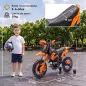 Moto Eléctrica Niños 12V 2 Ruedas Auxiliares Desmontables 2 Motores Suspensión Trasera 3 km/h 3-6 Años Naranja Moto Eléctrica Niños 12V 2 Ruedas Auxiliares Desmontables 2 Motores Suspensión Trasera 3 km/h 3-6 Años Naranja