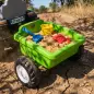 Tractor Eléctrico para Niños con Remolque Desmontable 6V Luces Música Claxon Pedal para Niños 1-3 Años 2,5 km/h Verde