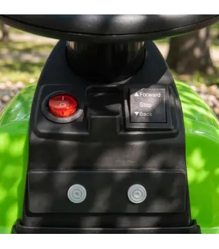 Tractor Eléctrico para Niños con Remolque Desmontable 6V Luces Música Claxon Pedal para Niños 1-3 Años 2,5 km/h Verde
