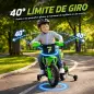 Moto Eléctrica Niños 12V con 2 Ruedas Auxiliares Desmontables 2 Motores Suspensión Trasera 3 km/h 3-6 Años Verde Moto Eléctrica Niños 12V con 2 Ruedas Auxiliares Desmontables 2 Motores Suspensión Trasera 3 km/h 3-6 Años Verde