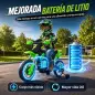 Moto Eléctrica Niños 12V con 2 Ruedas Auxiliares Desmontables 2 Motores Suspensión Trasera 3 km/h 3-6 Años Verde Moto Eléctrica Niños 12V con 2 Ruedas Auxiliares Desmontables 2 Motores Suspensión Trasera 3 km/h 3-6 Años Verde