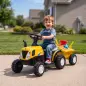 Tractor Eléctrico para Niños con Remolque Desmontable 6V Luces Música Claxon Pedal Niños 1-3 Años 2,5 km/h Amarillo