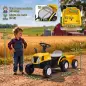 Tractor Eléctrico para Niños con Remolque Desmontable 6V Luces Música Claxon Pedal Niños 1-3 Años 2,5 km/h Amarillo