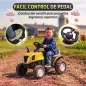 Tractor Eléctrico para Niños con Remolque Desmontable 6V Luces Música Claxon Pedal Niños 1-3 Años 2,5 km/h Amarillo