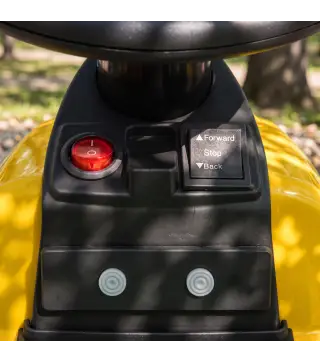 Tractor Eléctrico para Niños con Remolque Desmontable 6V Luces Música Claxon Pedal Niños 1-3 Años 2,5 km/h Amarillo