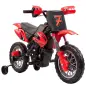 Moto Eléctrica Niños 12V con 2 Ruedas Auxiliares Desmontables 2 Motores Suspensión Trasera 3 km/h 3-6 Años Rojo Moto Eléctrica Niños 12V con 2 Ruedas Auxiliares Desmontables 2 Motores Suspensión Trasera 3 km/h 3-6 Años Rojo