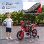 Moto Eléctrica Niños 12V con 2 Ruedas Auxiliares Desmontables 2 Motores Suspensión Trasera 3 km/h 3-6 Años Rojo Moto Eléctrica Niños 12V con 2 Ruedas Auxiliares Desmontables 2 Motores Suspensión Trasera 3 km/h 3-6 Años Rojo