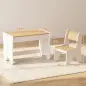 Juego de Mesa Infantil con Silla con Cajón Mesa y Silla Infantil Montessori 3 a 8 Años Blanco y Madera Natural Juego de Mesa Infantil con Silla con Cajón Mesa y Silla Infantil Montessori 3 a 8 Años Blanco y Madera Natural