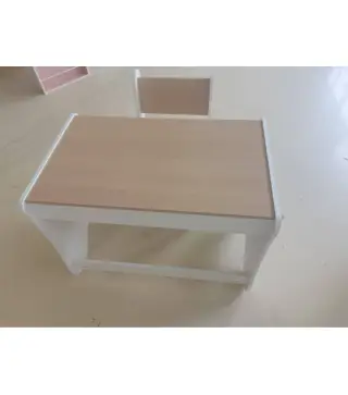 Juego de Mesa Infantil con Silla con Cajón Mesa y Silla Infantil Montessori 3 a 8 Años Blanco y Madera Natural