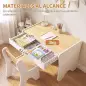 Juego de Mesa Infantil con Silla con Cajón Mesa y Silla Infantil Montessori 3 a 8 Años Blanco y Madera Natural Juego de Mesa Infantil con Silla con Cajón Mesa y Silla Infantil Montessori 3 a 8 Años Blanco y Madera Natural