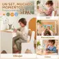 Juego de Mesa Infantil con Silla con Cajón Mesa y Silla Infantil Montessori 3 a 8 Años Blanco y Madera Natural Juego de Mesa Infantil con Silla con Cajón Mesa y Silla Infantil Montessori 3 a 8 Años Blanco y Madera Natural