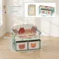 Banco Infantil Convertible 3 en 1 Juego de Mesa y Silla Baúl de Juguetes con 2 Cajones de Tela 3-6 Años Verde
