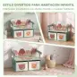 Banco Infantil Convertible 3 en 1 Juego de Mesa y Silla Baúl de Juguetes con 2 Cajones de Tela 3-6 Años Verde