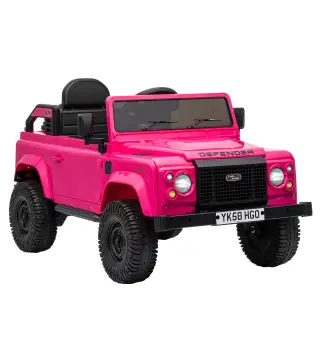 Coche Eléctrico Niños 12V Licencia Land Rover Defender Control Remoto 2,4G 2 Motores Arranque Suave Faros +3 Años Rosa