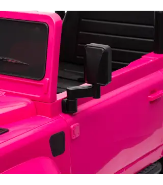Coche Eléctrico Niños 12V Licencia Land Rover Defender Control Remoto 2,4G 2 Motores Arranque Suave Faros +3 Años Rosa