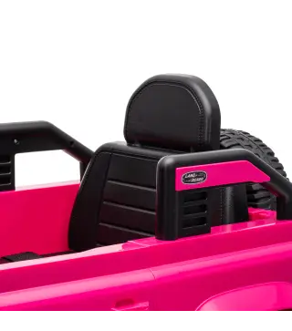 Coche Eléctrico Niños 12V Licencia Land Rover Defender Control Remoto 2,4G 2 Motores Arranque Suave Faros +3 Años Rosa