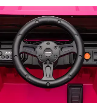 Coche Eléctrico Niños 12V Licencia Land Rover Defender Control Remoto 2,4G 2 Motores Arranque Suave Faros +3 Años Rosa