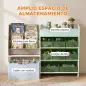 Estantería Infantil Juguetes con 8 Cestas de Tela Cajón con Ruedas Librería Estante Abierto 3-8 Años 109x30x80cm Blanco