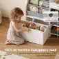 Estantería Infantil Juguetes con 8 Cestas de Tela Cajón con Ruedas Librería Estante Abierto 3-8 Años 109x30x80cm Blanco