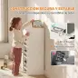 Estantería Infantil Juguetes con 8 Cestas de Tela Cajón con Ruedas Librería Estante Abierto 3-8 Años 109x30x80cm Blanco