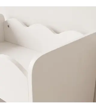 Estantería Infantil Juguetes con 8 Cestas de Tela Cajón con Ruedas Librería Estante Abierto 3-8 Años 109x30x80cm Blanco