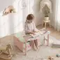 Banco Infantil Convertible 3 en 1 Juego de Mesa y Silla Baúl de Juguetes con 2 Cajones de Tela 3-6 Años Rosa Banco Infantil Convertible 3 en 1 Juego de Mesa y Silla Baúl de Juguetes con 2 Cajones de Tela 3-6 Años Rosa