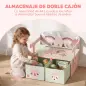 Banco Infantil Convertible 3 en 1 Juego de Mesa y Silla Baúl de Juguetes con 2 Cajones de Tela 3-6 Años Rosa Banco Infantil Convertible 3 en 1 Juego de Mesa y Silla Baúl de Juguetes con 2 Cajones de Tela 3-6 Años Rosa